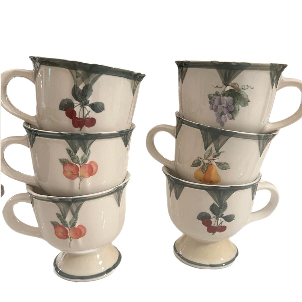 VTG 6 Gibson Pedistal Mugs Cups